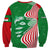 Germany Heligoland Sweatshirt with Fish Illustration and Red Green Wave - Wonder Print Shop