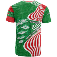 Germany Heligoland T Shirt with Fish Illustration and Red Green Wave - Wonder Print Shop
