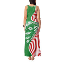 Germany Heligoland Tank Maxi Dress with Fish Illustration and Red Green Wave - Wonder Print Shop