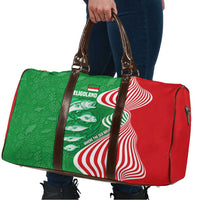 Germany Heligoland Travel Bag with Fish Illustration and Red Green Wave - Wonder Print Shop