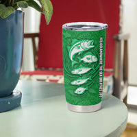 Germany Heligoland Tumbler Cup with Fish Illustration and Red Green Wave - Wonder Print Shop