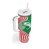 Germany Heligoland Tumbler With Handle with Fish Illustration and Red Green Wave - Wonder Print Shop