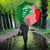 Germany Heligoland Umbrella with Fish Illustration and Red Green Wave - Wonder Print Shop