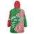Germany Heligoland Wearable Blanket Hoodie with Fish Illustration and Red Green Wave - Wonder Print Shop