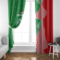 Germany Heligoland Window Curtain with Fish Illustration and Red Green Wave - Wonder Print Shop