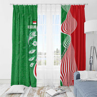 Germany Heligoland Window Curtain with Fish Illustration and Red Green Wave - Wonder Print Shop