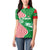 Germany Heligoland Women Polo Shirt with Fish Illustration and Red Green Wave - Wonder Print Shop