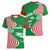 Germany Heligoland Women V-Neck T-Shirt with Fish Illustration and Red Green Wave - Wonder Print Shop