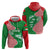 Germany Heligoland Zip Hoodie with Fish Illustration and Red Green Wave - Wonder Print Shop