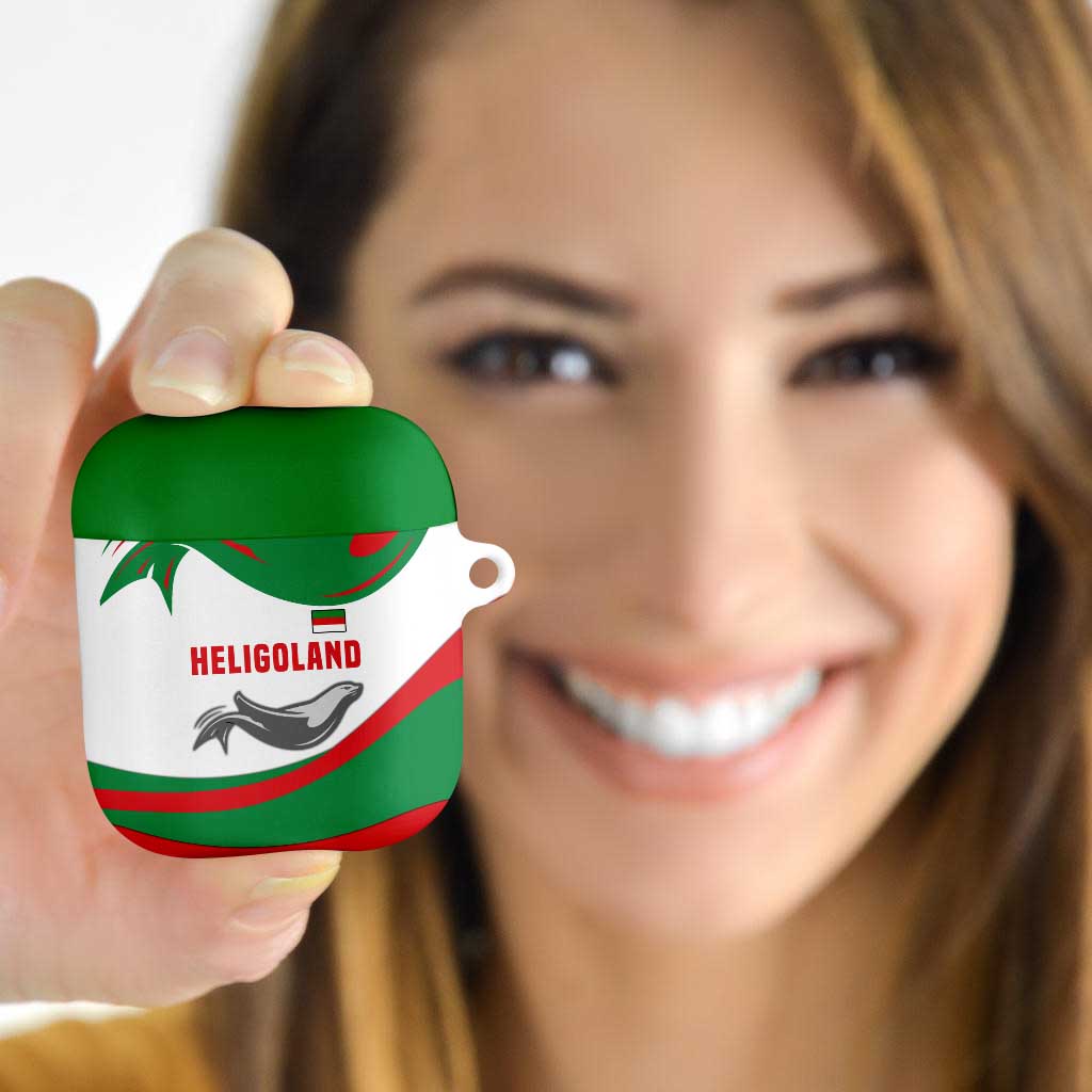 Germany Heligoland AirPods Case with Seal Graphic and Red Green Wave Nature - Wonder Print Shop