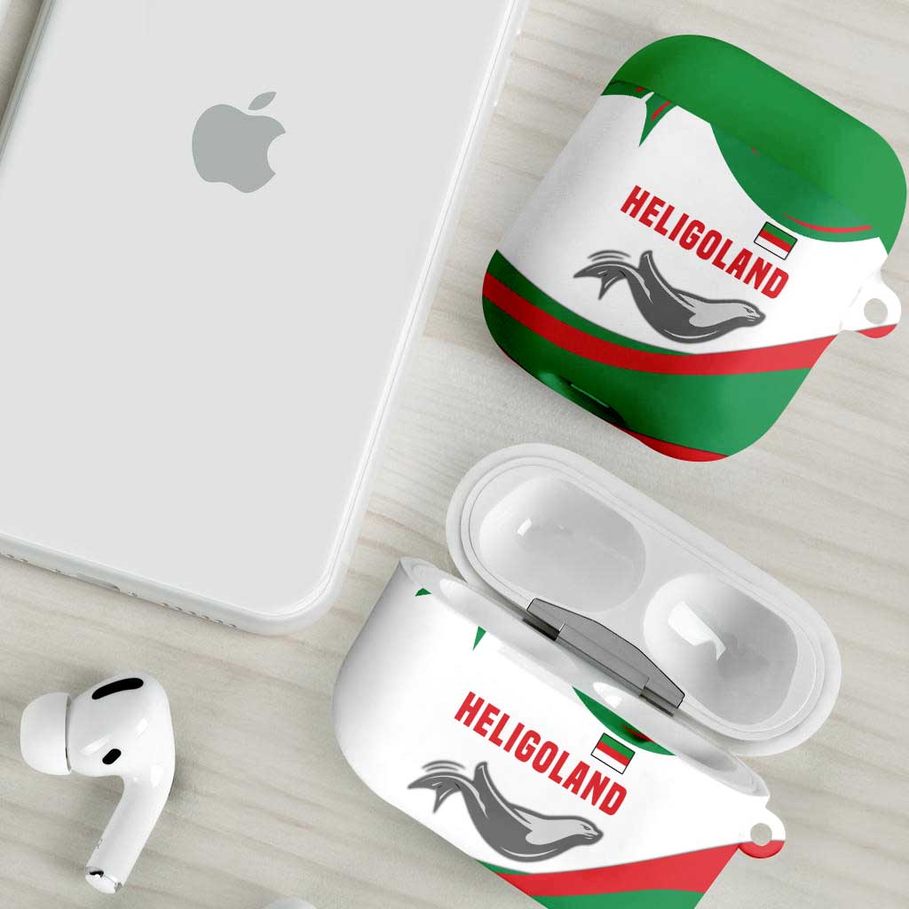 Germany Heligoland AirPods Case with Seal Graphic and Red Green Wave Nature - Wonder Print Shop
