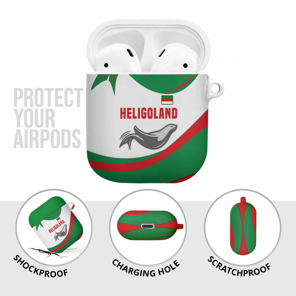 Germany Heligoland AirPods Case with Seal Graphic and Red Green Wave Nature - Wonder Print Shop