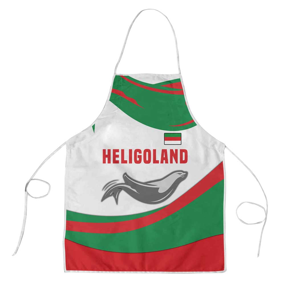 Germany Heligoland Apron with Seal Graphic and Red Green Wave Nature - Wonder Print Shop