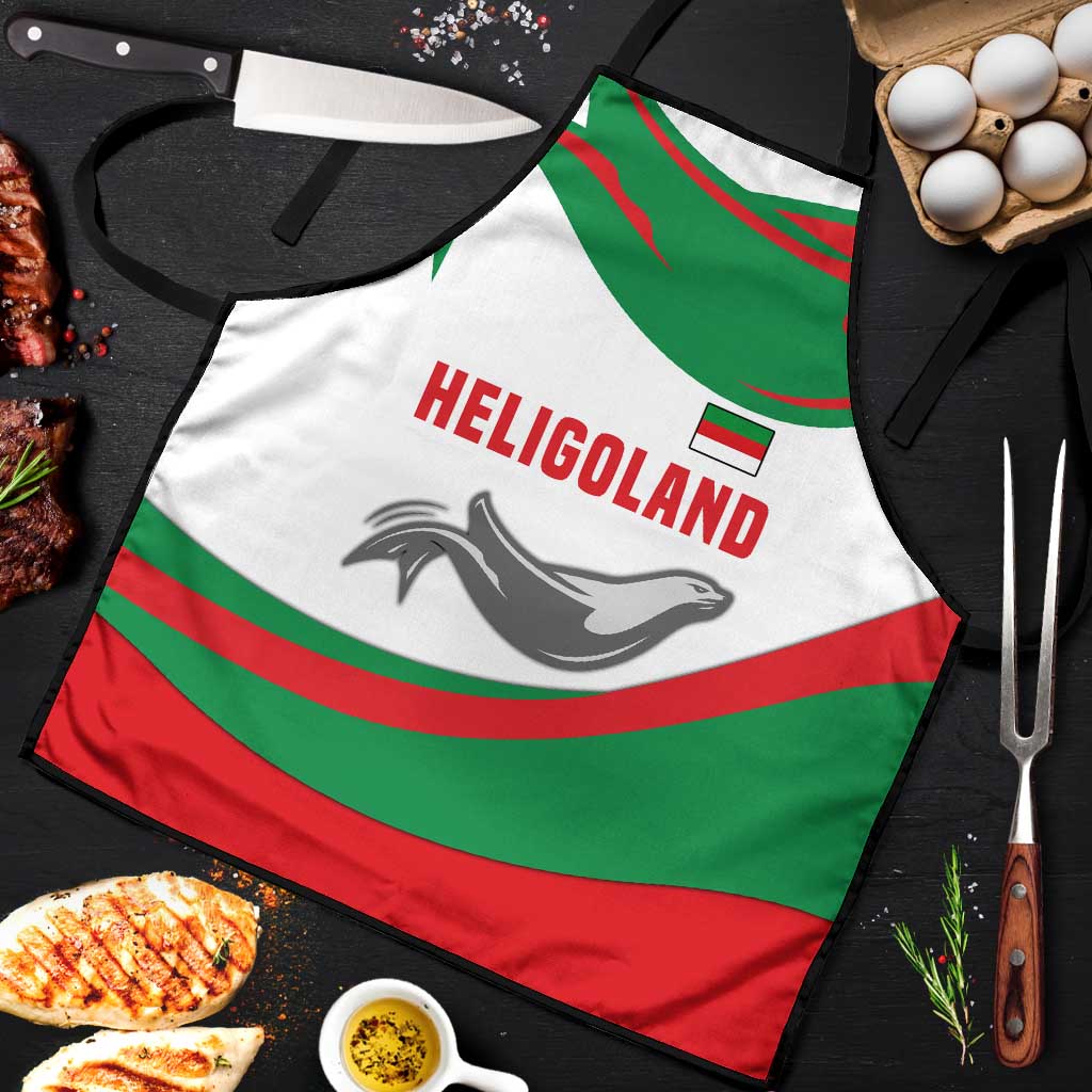 Germany Heligoland Apron with Seal Graphic and Red Green Wave Nature - Wonder Print Shop
