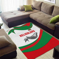 Germany Heligoland Area Rug with Seal Graphic and Red Green Wave Nature - Wonder Print Shop