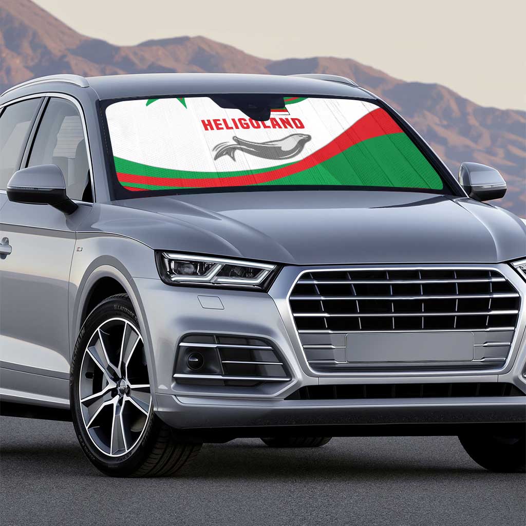 Germany Heligoland Auto Sun Shade with Seal Graphic and Red Green Wave Nature - Wonder Print Shop