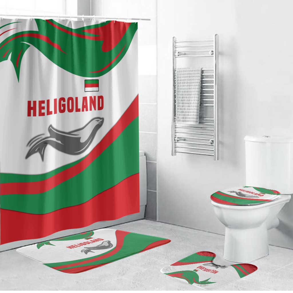 Germany Heligoland Bathroom Set with Seal Graphic and Red Green Wave Nature - Wonder Print Shop