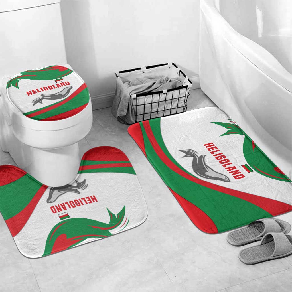 Germany Heligoland Bathroom Set with Seal Graphic and Red Green Wave Nature - Wonder Print Shop