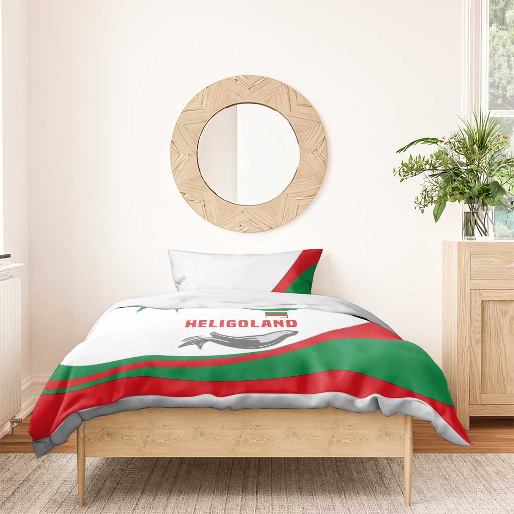 Germany Heligoland Bedding Set with Seal Graphic and Red Green Wave Nature - Wonder Print Shop