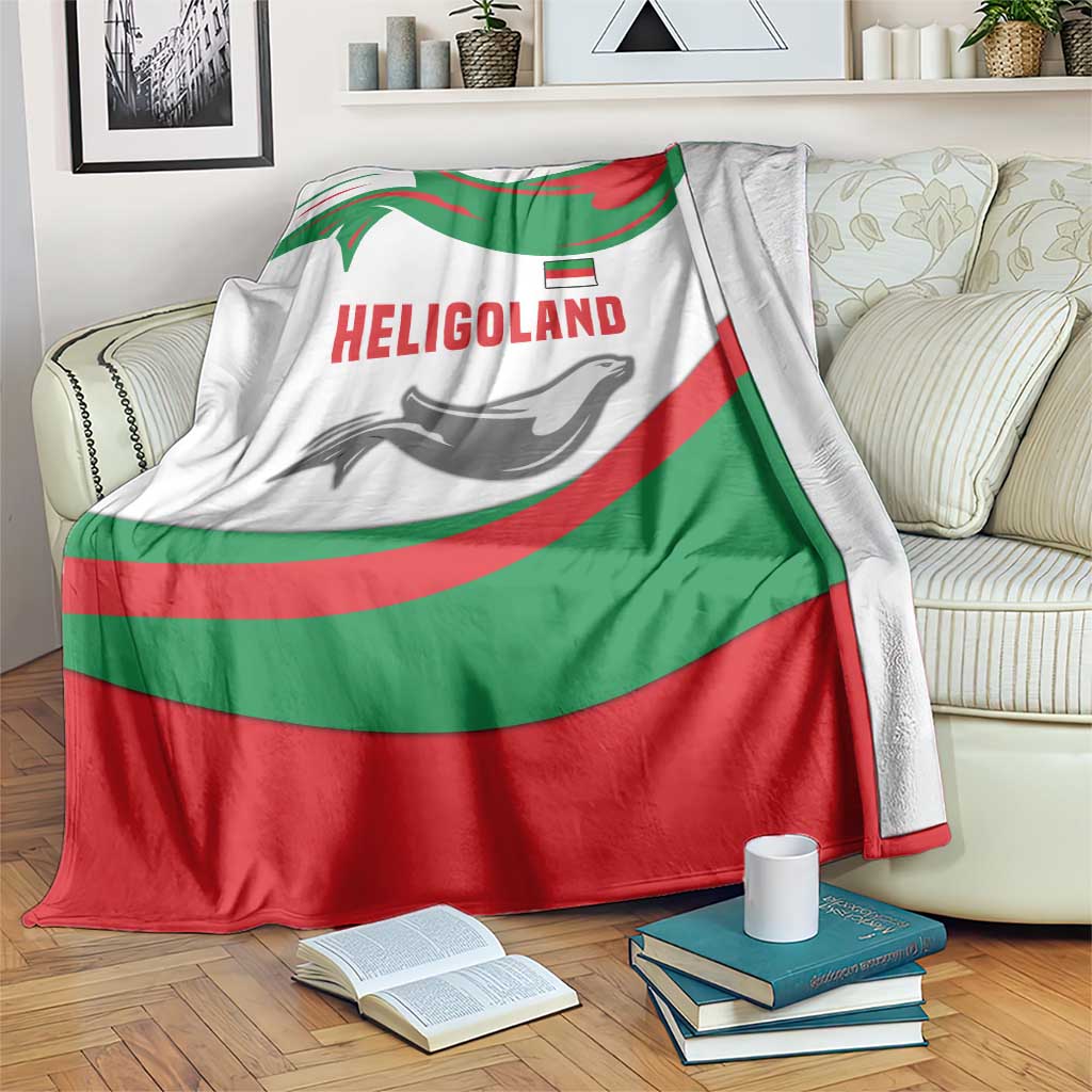 Germany Heligoland Blanket with Seal Graphic and Red Green Wave Nature - Wonder Print Shop