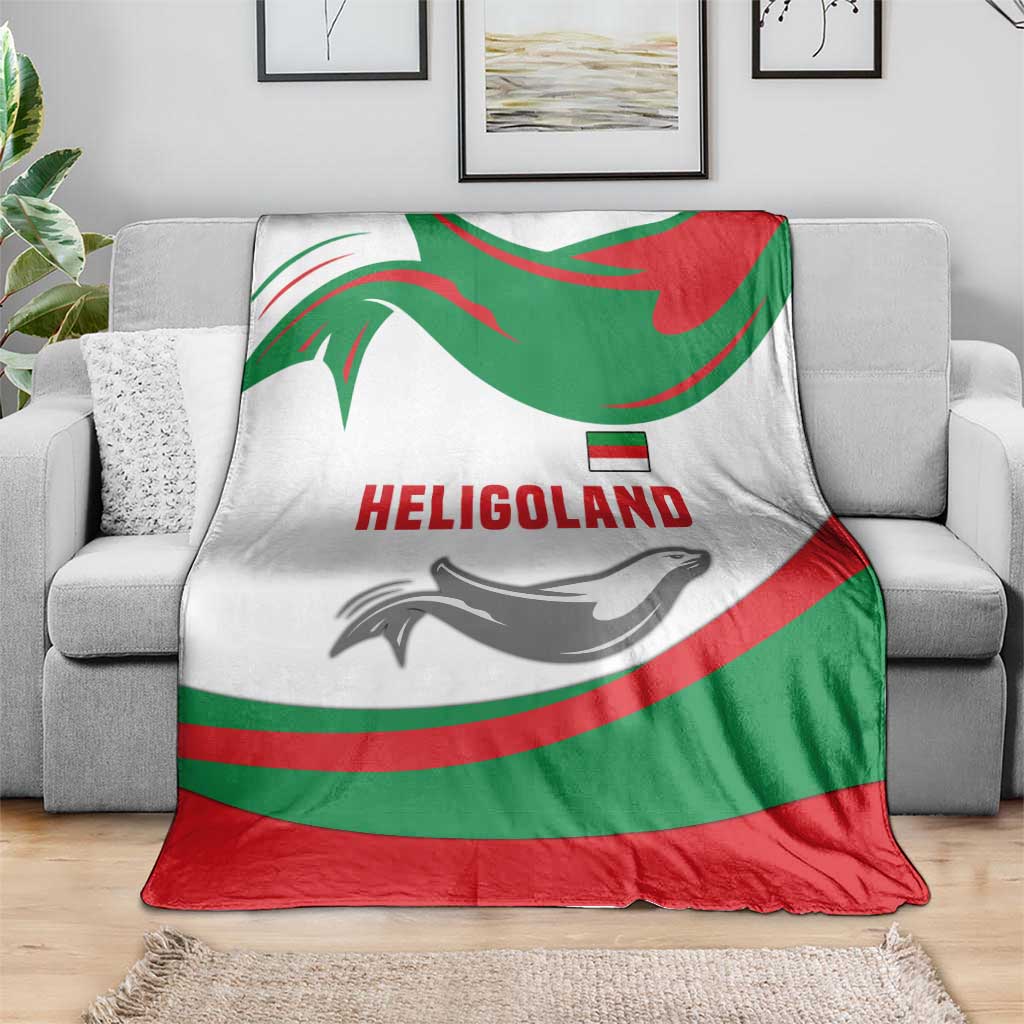 Germany Heligoland Blanket with Seal Graphic and Red Green Wave Nature - Wonder Print Shop