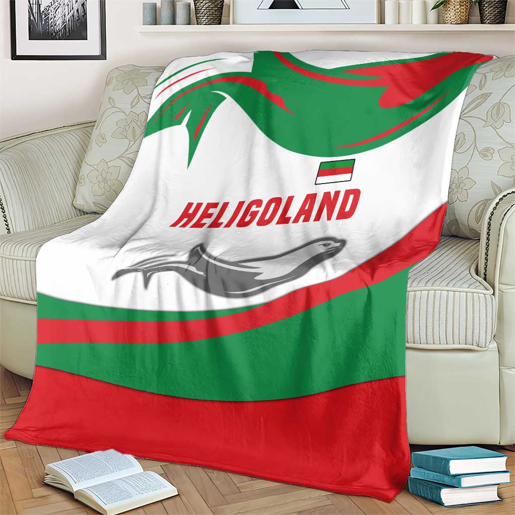 Germany Heligoland Blanket with Seal Graphic and Red Green Wave Nature - Wonder Print Shop
