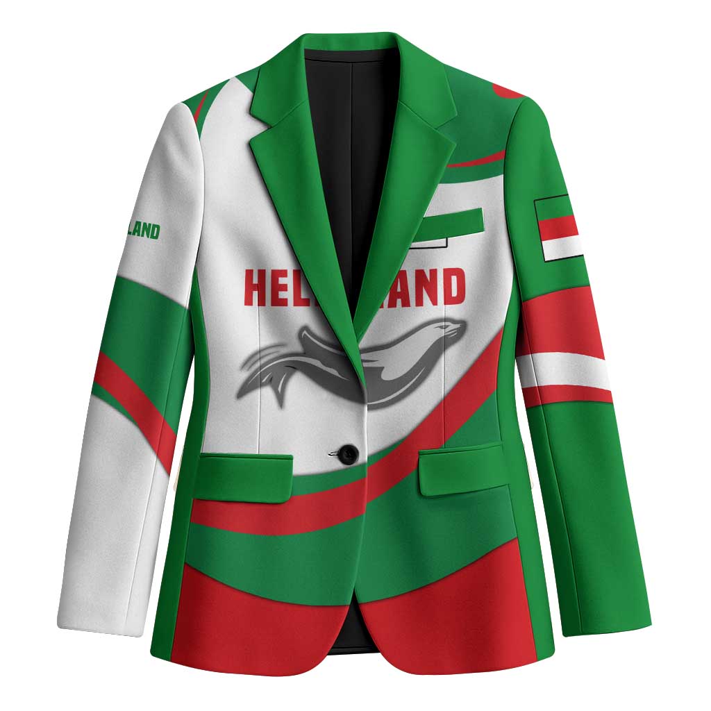 Germany Heligoland Blazer with Seal Graphic and Red Green Wave Nature - Wonder Print Shop