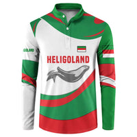 Germany Heligoland Button Sweatshirt with Seal Graphic and Red Green Wave Nature - Wonder Print Shop
