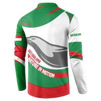 Germany Heligoland Button Sweatshirt with Seal Graphic and Red Green Wave Nature - Wonder Print Shop