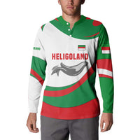 Germany Heligoland Button Sweatshirt with Seal Graphic and Red Green Wave Nature - Wonder Print Shop