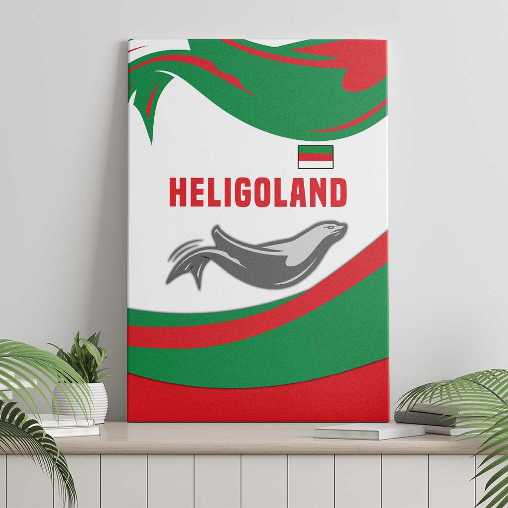 Germany Heligoland Canvas Wall Art with Seal Graphic and Red Green Wave Nature - Wonder Print Shop