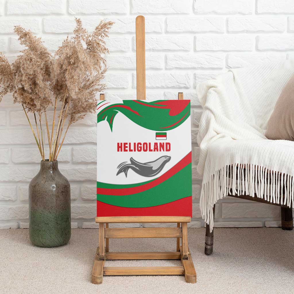 Germany Heligoland Canvas Wall Art with Seal Graphic and Red Green Wave Nature - Wonder Print Shop