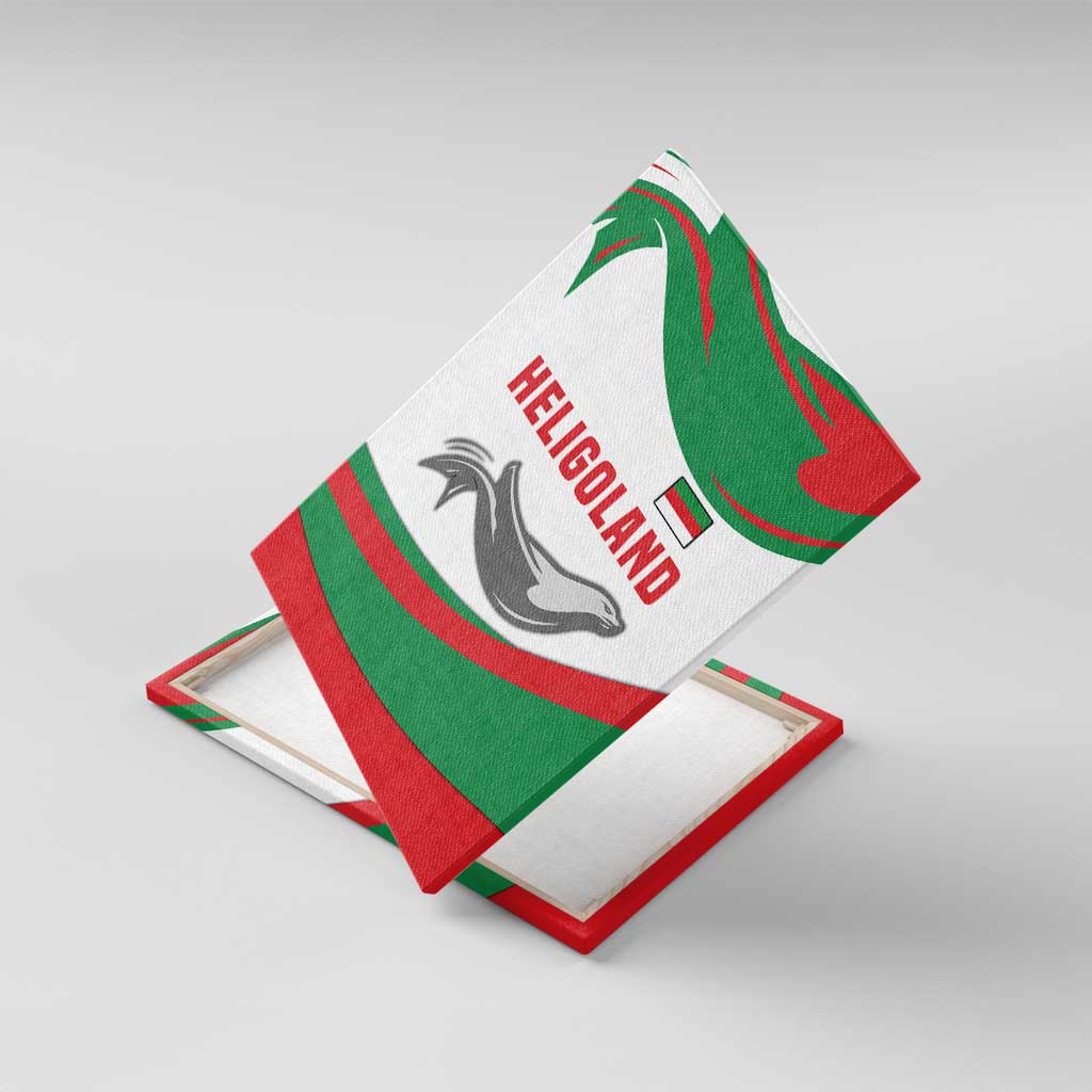 Germany Heligoland Canvas Wall Art with Seal Graphic and Red Green Wave Nature - Wonder Print Shop