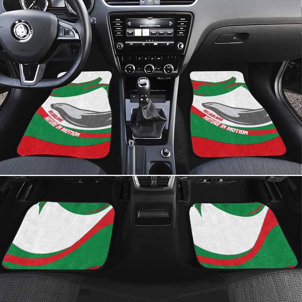 Germany Heligoland Car Mats with Seal Graphic and Red Green Wave Nature - Wonder Print Shop