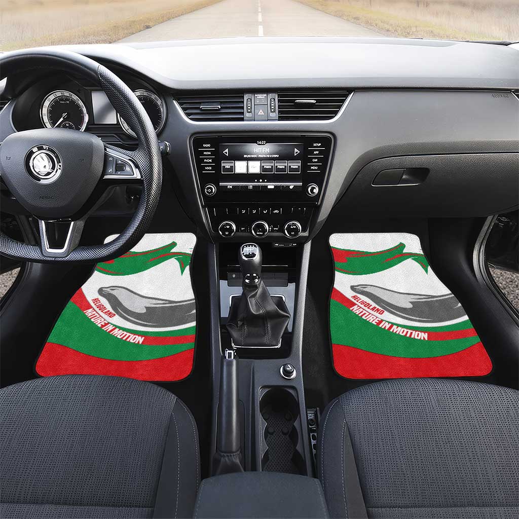 Germany Heligoland Car Mats with Seal Graphic and Red Green Wave Nature - Wonder Print Shop