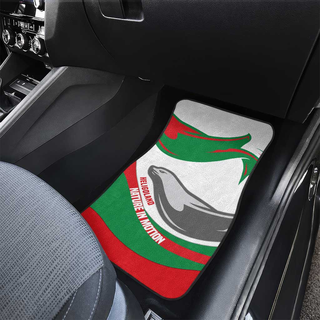 Germany Heligoland Car Mats with Seal Graphic and Red Green Wave Nature - Wonder Print Shop