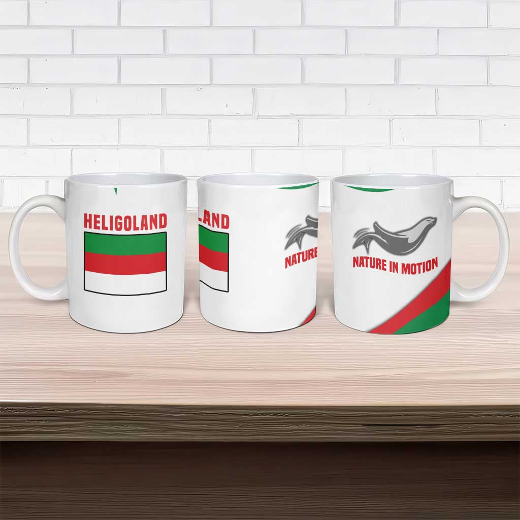 Germany Heligoland Ceramic Mug with Seal Graphic and Red Green Wave Nature - Wonder Print Shop