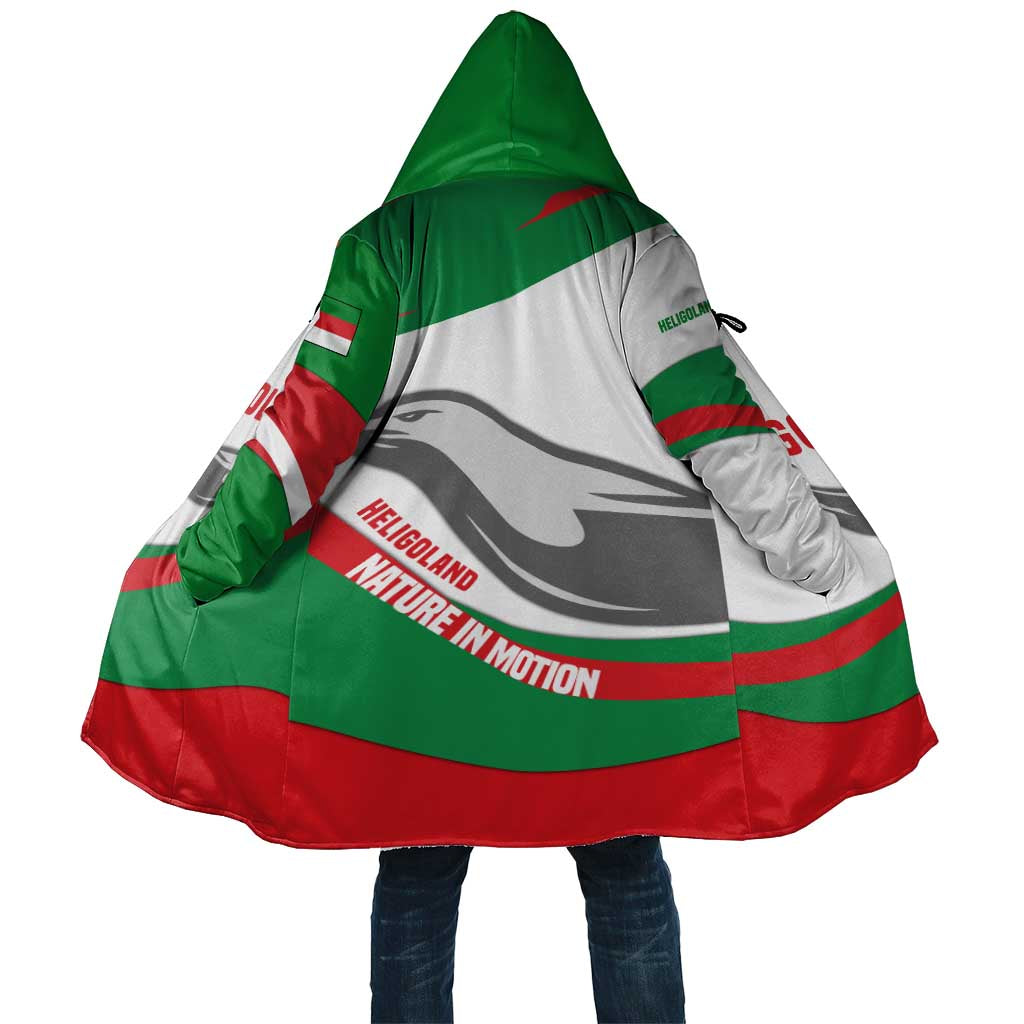 Germany Heligoland Cloak with Seal Graphic and Red Green Wave Nature - Wonder Print Shop