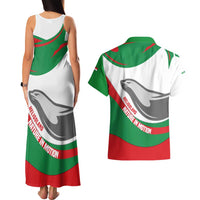 Germany Heligoland Couples Matching Tank Maxi Dress and Hawaiian Shirt with Seal Graphic and Red Green Wave Nature - Wonder Print Shop