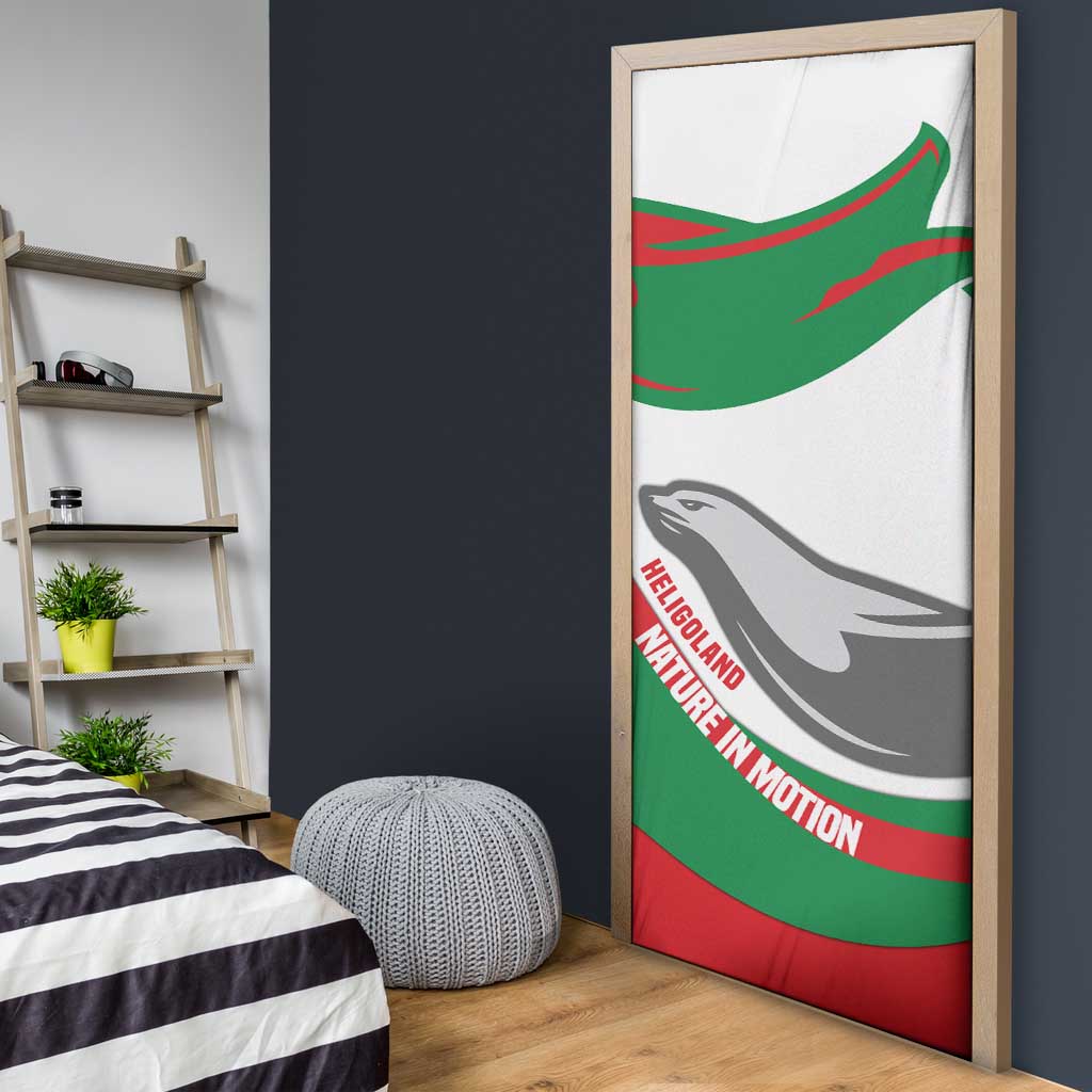 Germany Heligoland Door Cover with Seal Graphic and Red Green Wave Nature - Wonder Print Shop