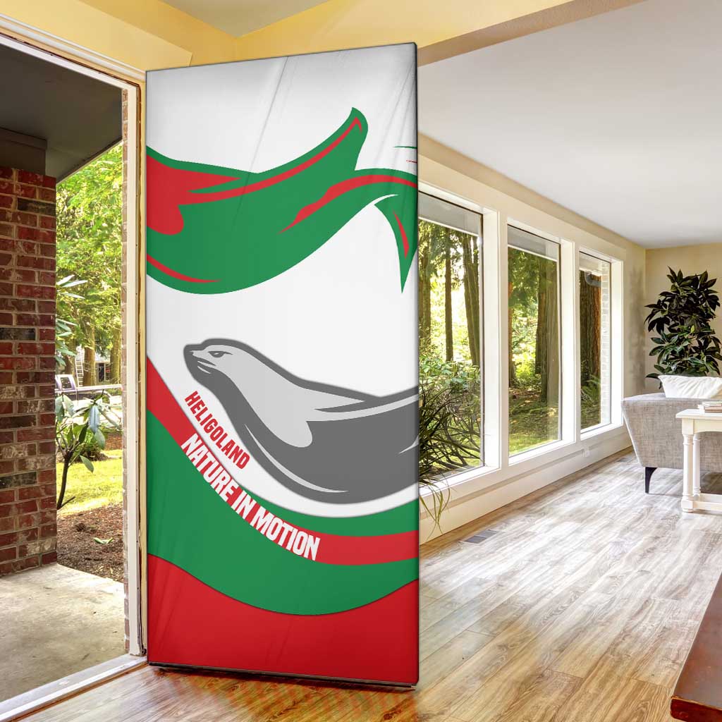 Germany Heligoland Door Cover with Seal Graphic and Red Green Wave Nature - Wonder Print Shop