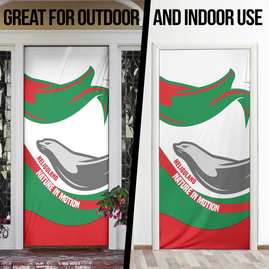 Germany Heligoland Door Cover with Seal Graphic and Red Green Wave Nature - Wonder Print Shop