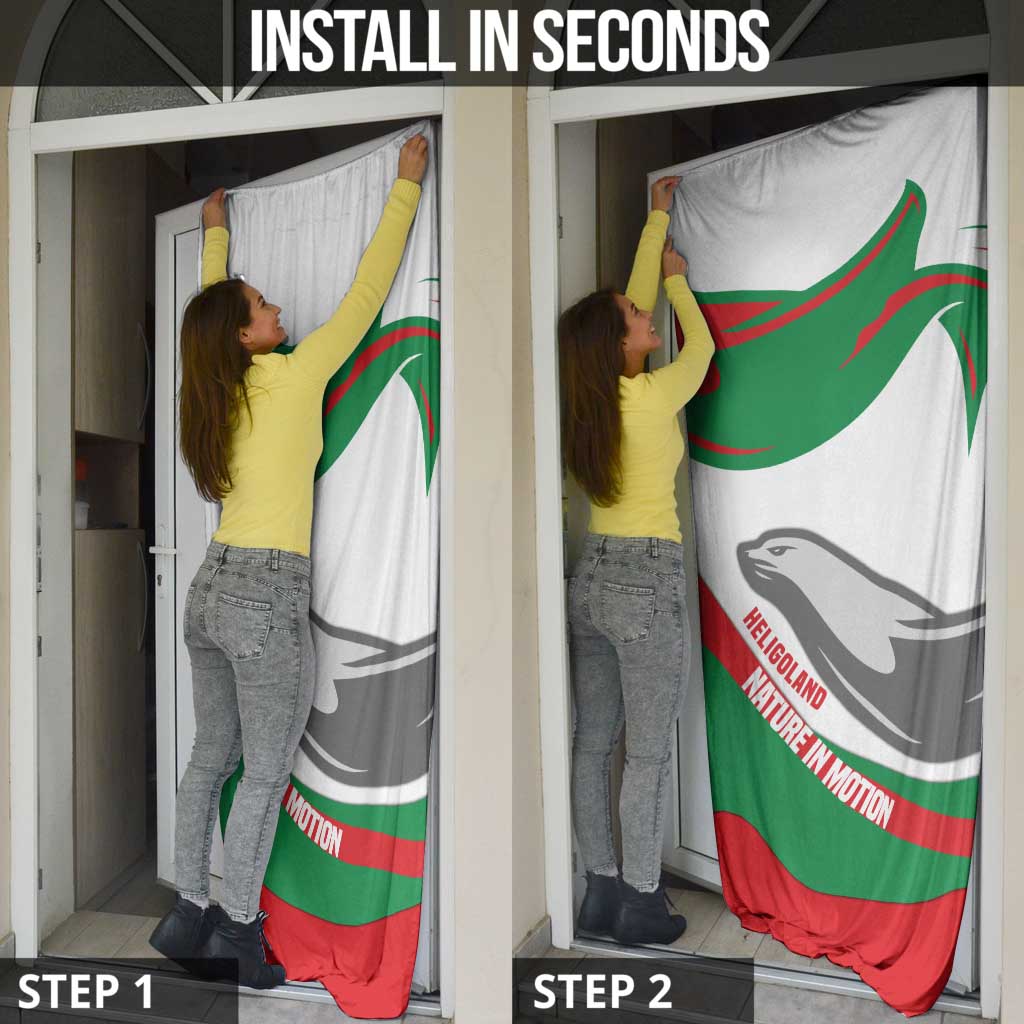 Germany Heligoland Door Cover with Seal Graphic and Red Green Wave Nature - Wonder Print Shop