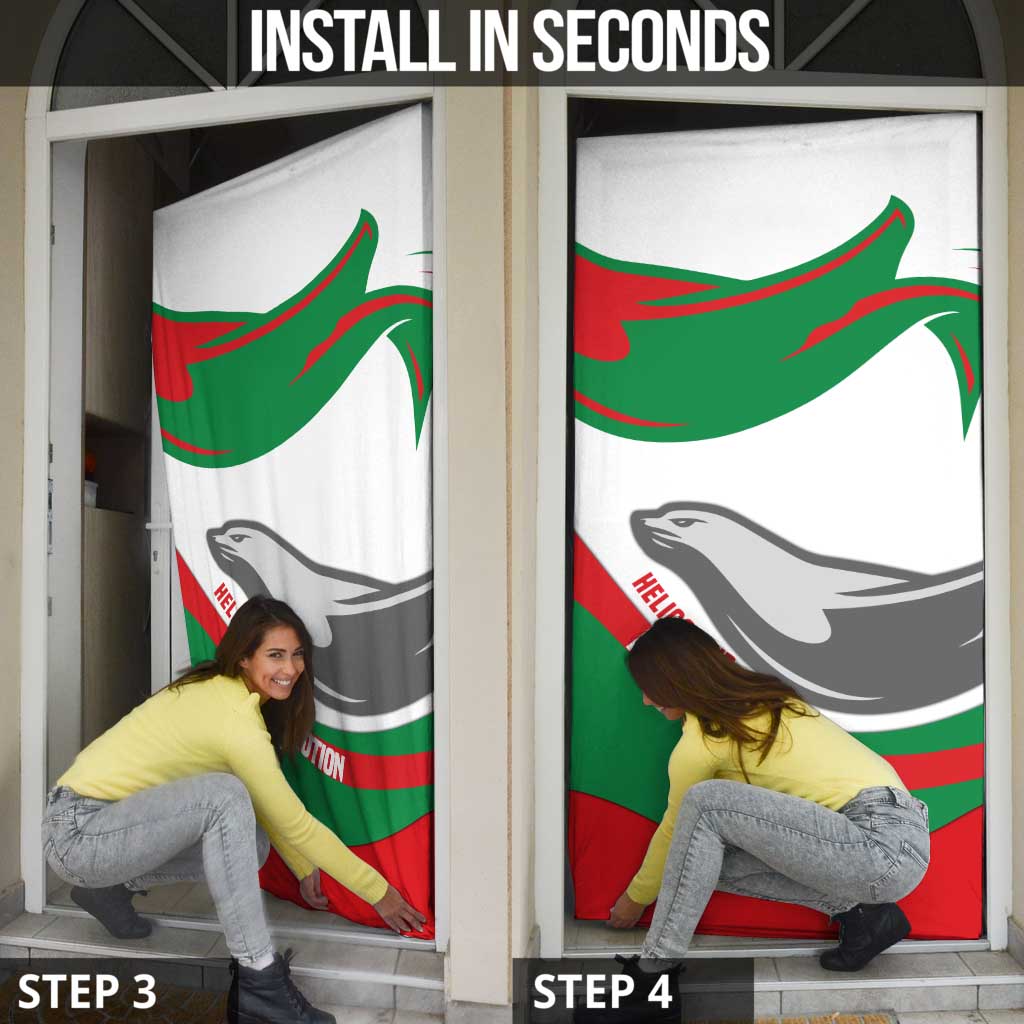 Germany Heligoland Door Cover with Seal Graphic and Red Green Wave Nature - Wonder Print Shop