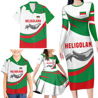 Germany Heligoland Family Matching Long Sleeve Bodycon Dress and Hawaiian Shirt with Seal Graphic and Red Green Wave Nature - Wonder Print Shop