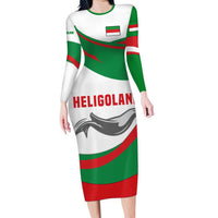 Germany Heligoland Family Matching Long Sleeve Bodycon Dress and Hawaiian Shirt with Seal Graphic and Red Green Wave Nature - Wonder Print Shop