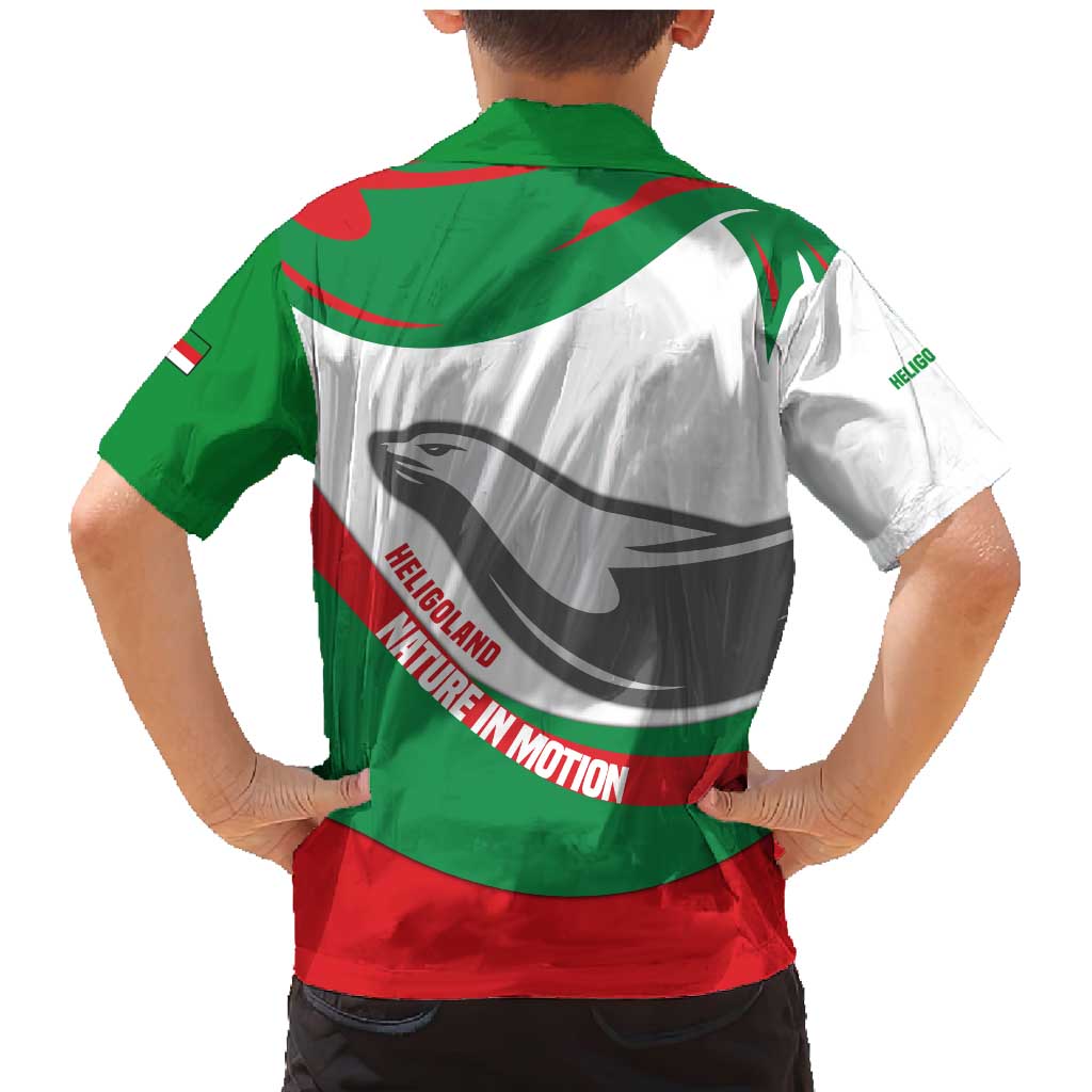 Germany Heligoland Family Matching Mermaid Dress and Hawaiian Shirt with Seal Graphic and Red Green Wave Nature - Wonder Print Shop