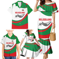 Germany Heligoland Family Matching Mermaid Dress and Hawaiian Shirt with Seal Graphic and Red Green Wave Nature - Wonder Print Shop