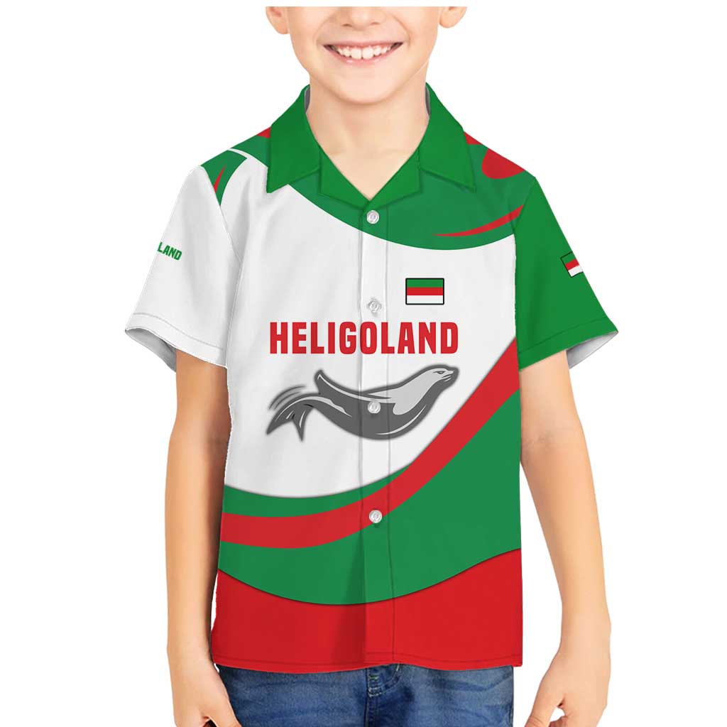 Germany Heligoland Family Matching Mermaid Dress and Hawaiian Shirt with Seal Graphic and Red Green Wave Nature - Wonder Print Shop