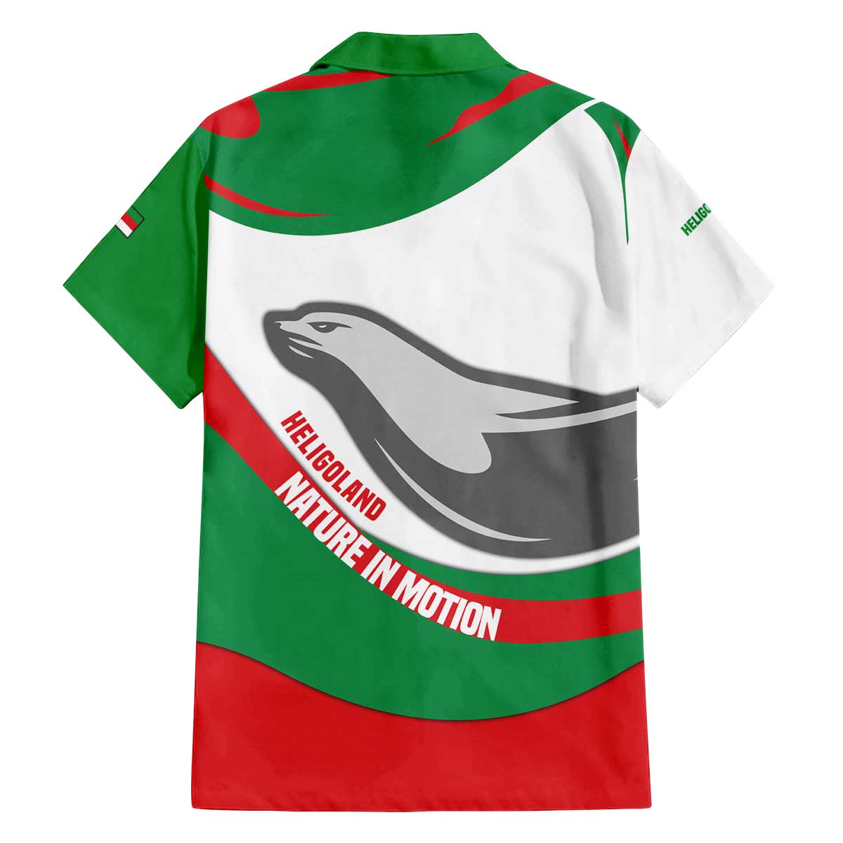 Germany Heligoland Family Matching Off The Shoulder Long Sleeve Dress and Hawaiian Shirt with Seal Graphic and Red Green Wave Nature - Wonder Print Shop